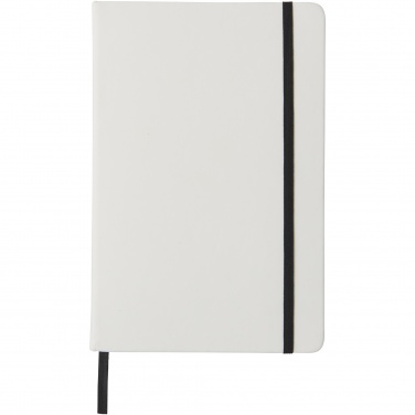 Logotrade promotional product picture of: Spectrum A5 white notebook with coloured strap